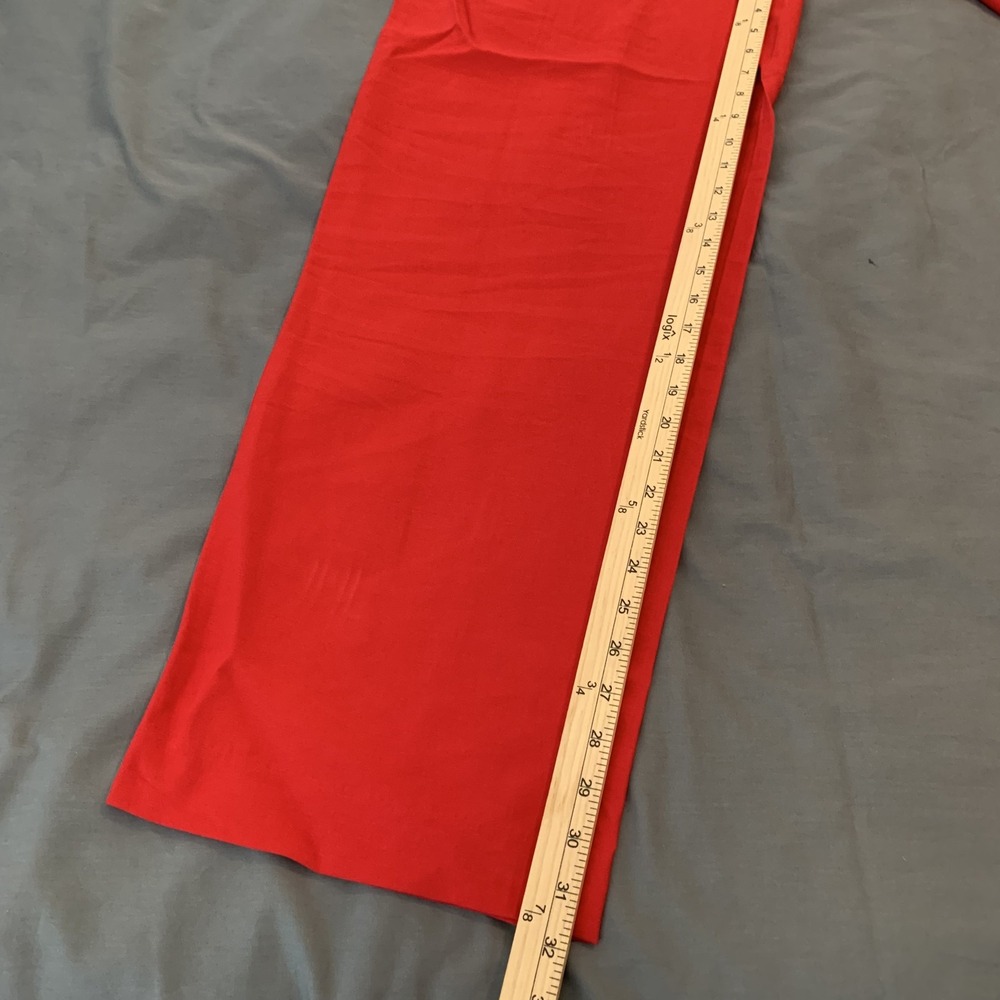 A New Day Pants Womens 4 Red Wide Leg Pleated Front High Rise Office Career - Picture 7 of 12